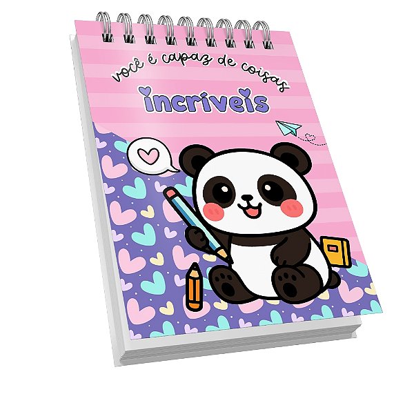 Bloquinho C/90 Folhas Brancas - Jaleco Capa Dura Anotações Lembrancinhas Tamanho A6 - Pandinha 75g