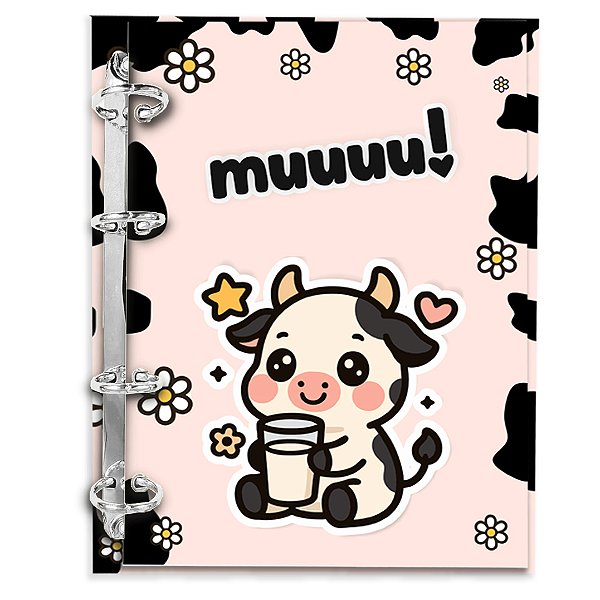 Fichário Vaquinha– Colegial 80 folhas | Miolo 90g (pautado/quad/pontilhado)