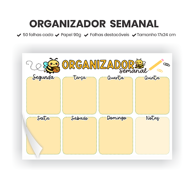 Organizador Semanal - Abelha