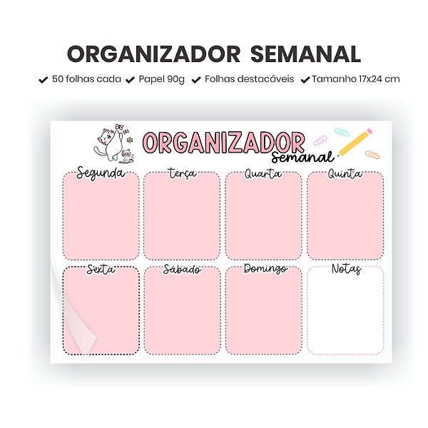 Organizador Semanal - Gatinha