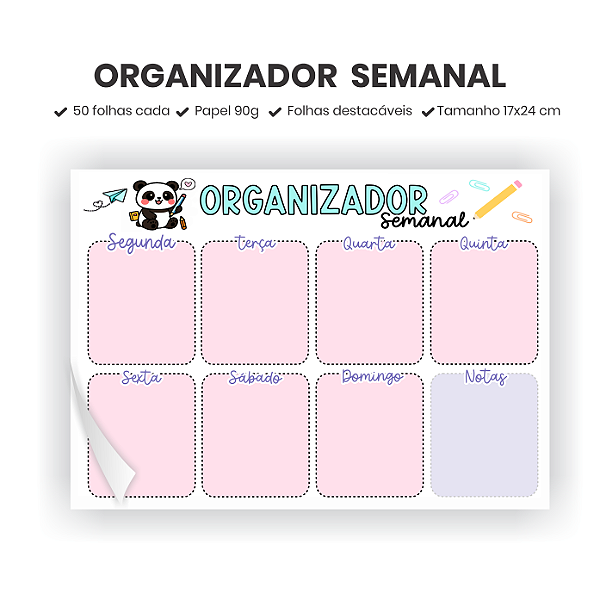 Organizador Semanal - Pandinha