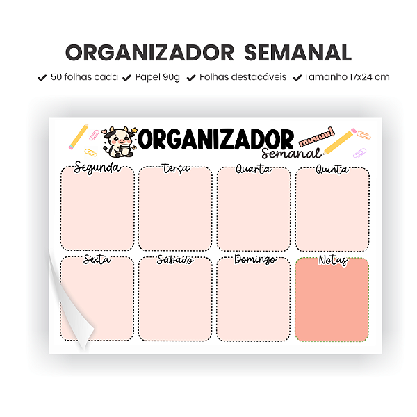 Organizador Semanal - Vaquinha