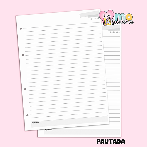 Bloco Refil de Fichário Colegial 17,7x24 - Pautado