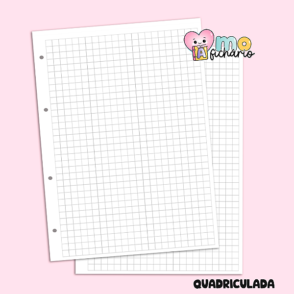 Bloco Refil de Fichário Colegial 17,7x24 - Folhas Quadriculado