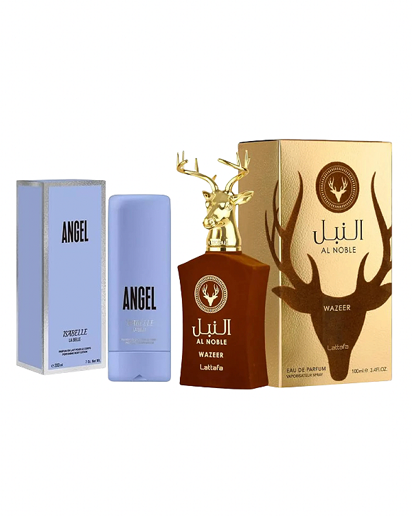 Combo Al Noble Wazeer Eau de Parfum Lattafa - 100ml + Hidratante Angel Isabelle - 200ml