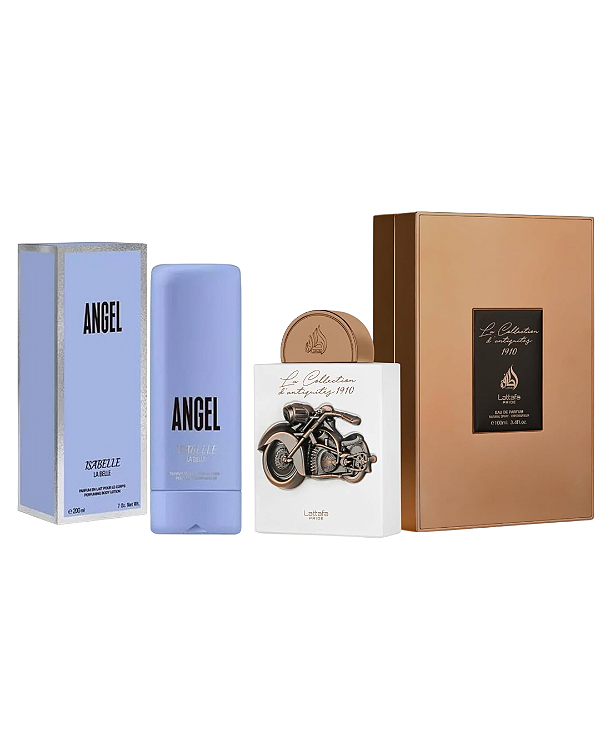 Combo La Collection D Antiquites 1910 Lattafa Eau de Parfum - 100ml + Hidratante Angel Isabelle - 200ml - Masculino