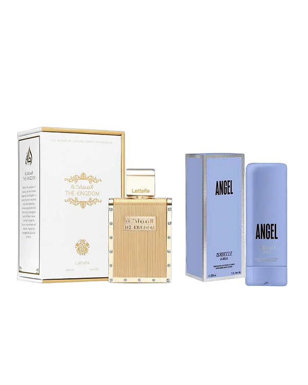 Combo The Kingdom Eau de Parfum Lattafa 100ml + Angel Hidratante Isabelle - 200ml - Masculino