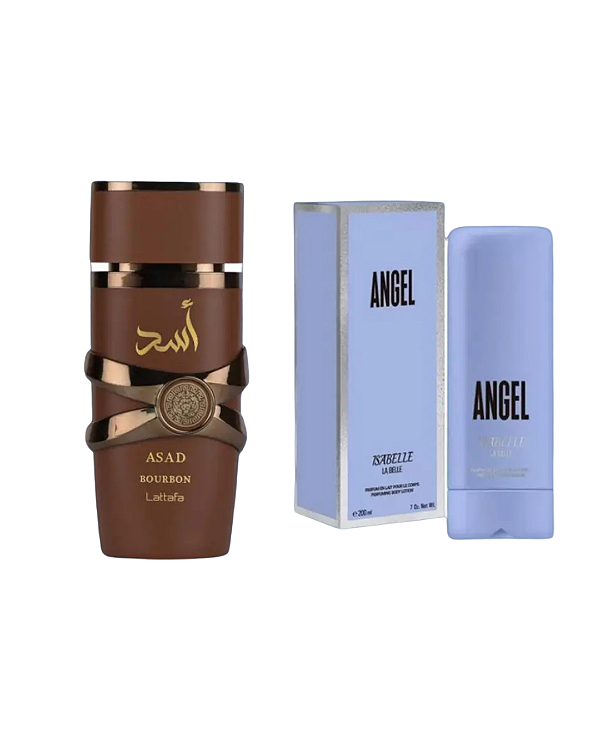 Combo Asad Bourbon Lataffa Eau de Parfum - 100ml + Angel Isabelle Hidratante - 200ml - Masculino