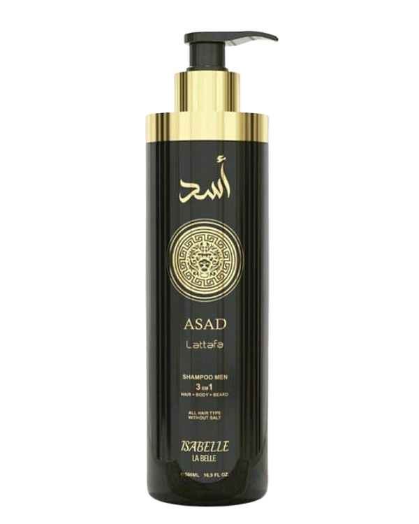 Asad Shampoo 3 em 1 Cabelo + Corpo + Barba Isabelle - 500ml - Masculino
