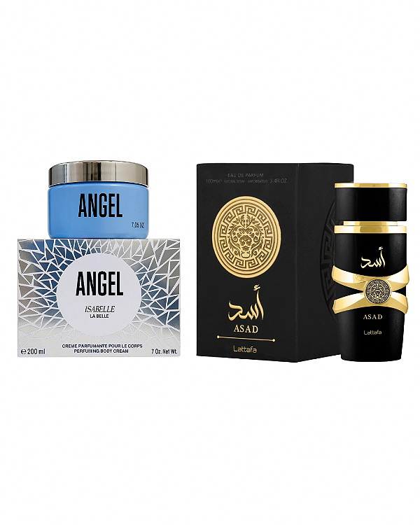 Combo Asad Eau de Parfum Lattafa - 100ml + Pasta Angel Isabelle Extra Concentrada - 200g - Masculino