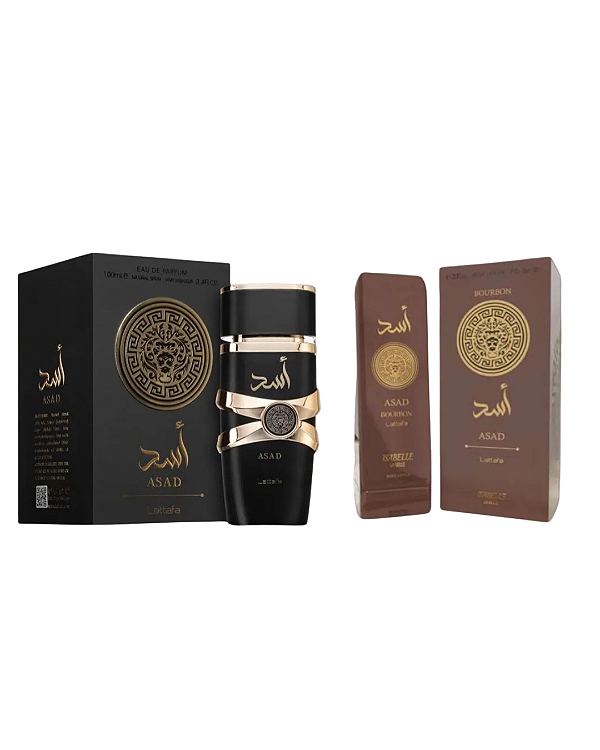 Combo Asad Lattafa Eau de Parfum - 100ml + Asad Bourbon Isabelle Hidratante- 200ml - Masculino
