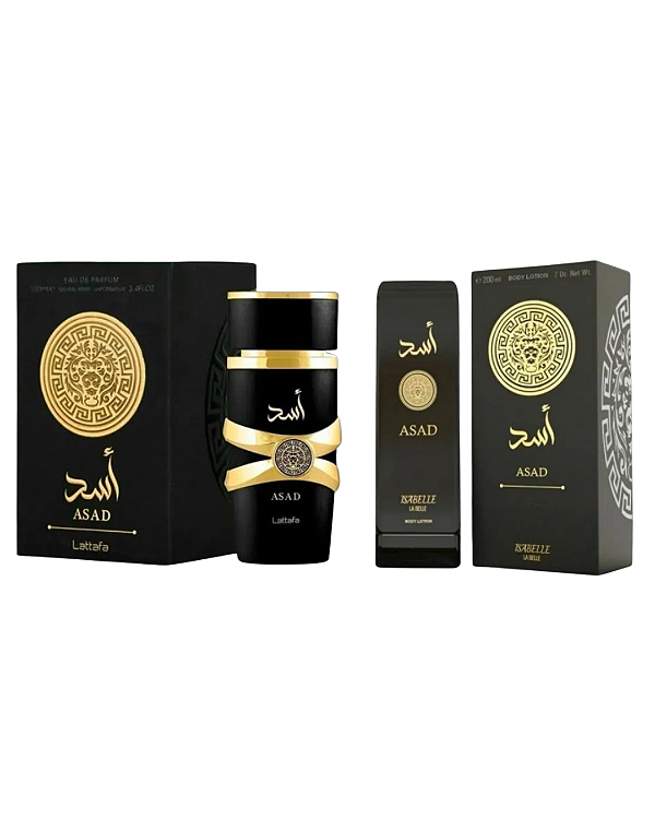 Combo Asad Lattafa Eau de Parfum - 100ml - Masculino + Asad Isabelle Hidratante- 200ml - Masculino