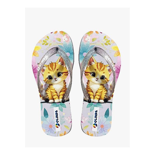 Chinelo Feminino Kids Gato - Olinda
