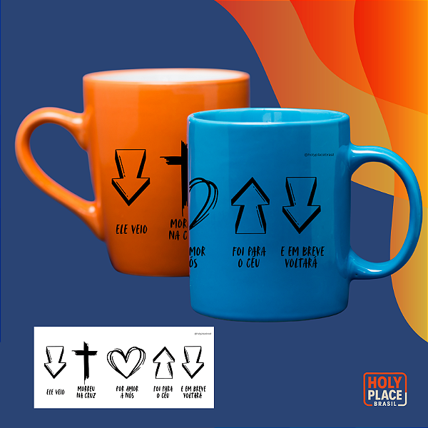 Caneca Ele Veio colorida