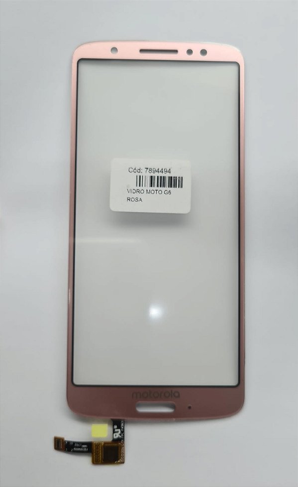 Vidro Frontal Motorola G6 Com Touch Rosa - Sem Cola Oca