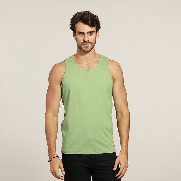 Camiseta Regata VLCS Basica TAM G Verde Pistache
