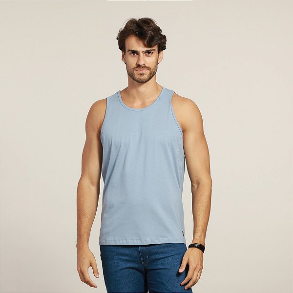 Camiseta Regata VLCS Basica TAM G1 Azul Ceu