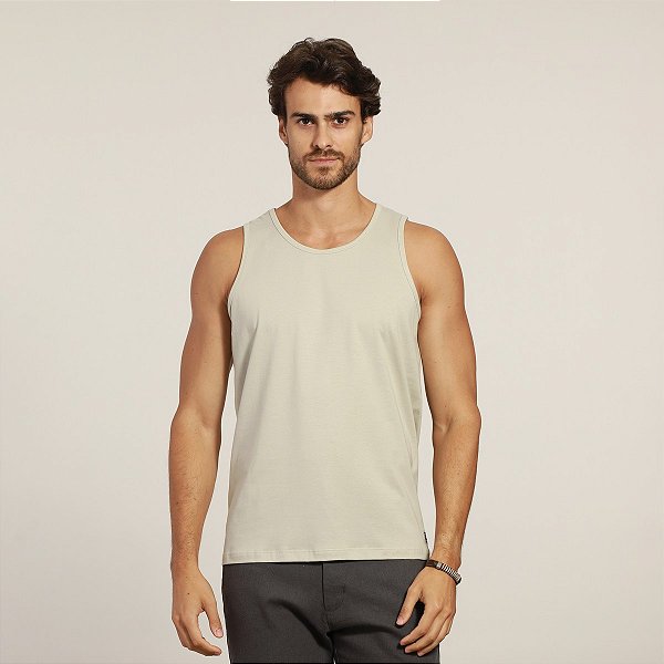 Camiseta Regata VLCS Basica TAM G1 Bege Chino