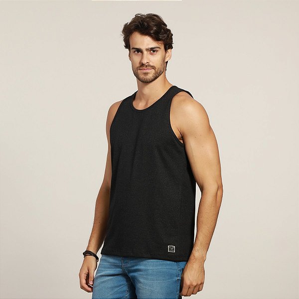 Camiseta Regata VLCS Basica TAM GG Mescla Preto