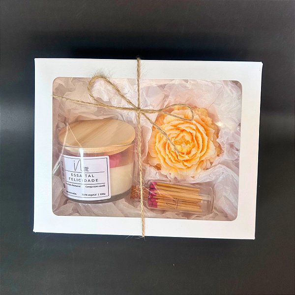 Kit Vela 100g + Vela Escultural Peônia