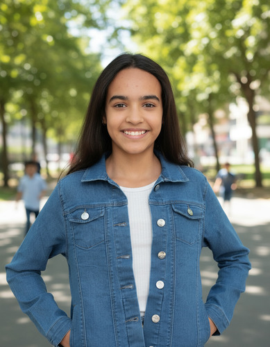 Jaqueta Jeans Feminina Tradicional Juvenil Confortável