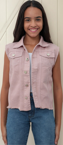 Colete Infantojuvenil Rosê Feminino Fashion