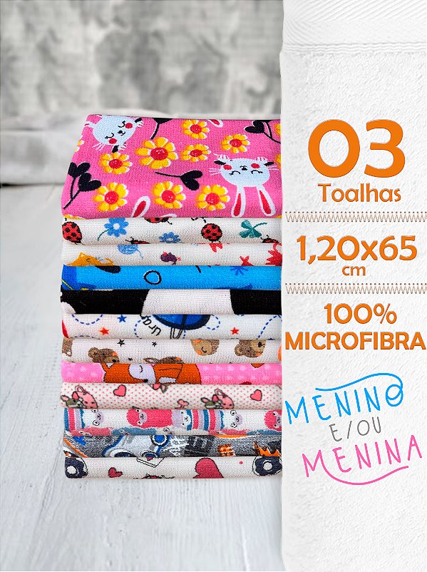 Toalhas de Microfibra Diversificadas - Menino e Menina