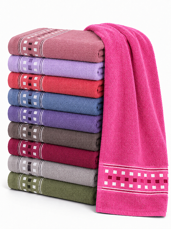 Kit de Toalhas de Banho Quadriculado 160 x 75 cm – 100% Algodão