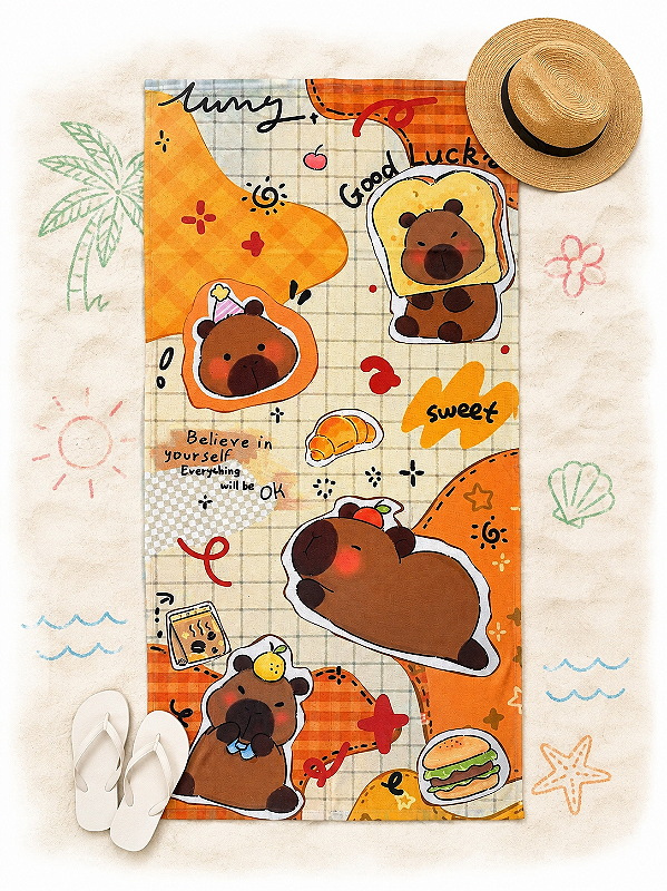 Toalha de Praia Capivara 70 x 140 cm 200 g/m²