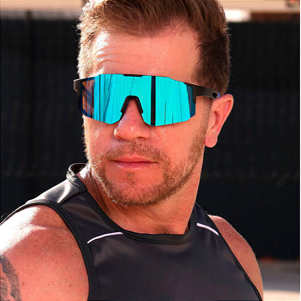 ÓCULOS DE SOL MASK PRETO E AZUL ESCURO COM AZUL ESPELHADO