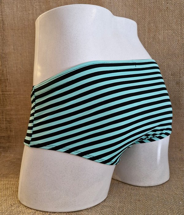 Sunga Tradicional - Listras verde água e preto