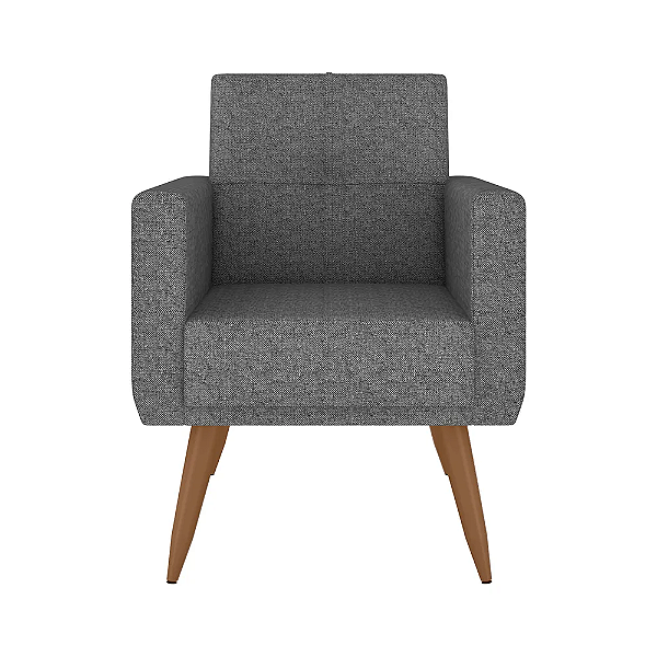 Poltrona Paganini Conforto Aconchego Em Linho Com Pés Palito