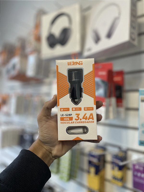 Carregador Veicular Com 2 Portas Usb IOS 3.4A Lelong Le-528P