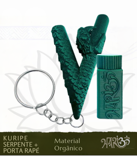 Kit Porta Rapé + Kuripe 3D - Serpente