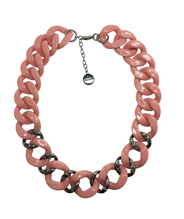 Colar Candy Níquel e Rosa