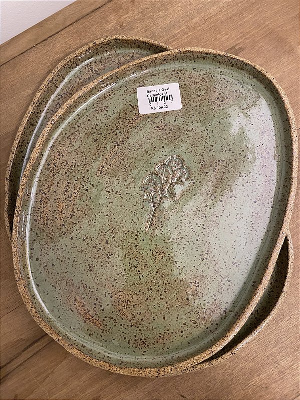 Bandeja Oval Orgânica Verde