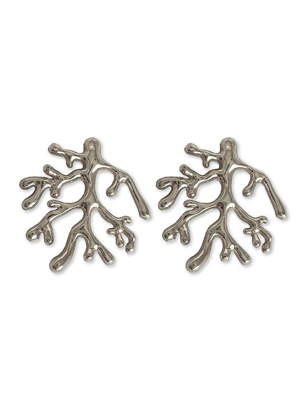 Brinco Mermaid Ródio Branco