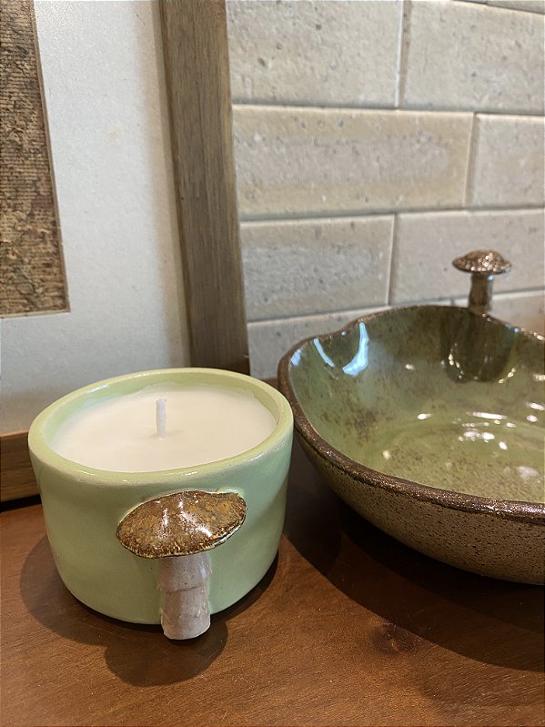 Vela Cerâmica M Cogumelo