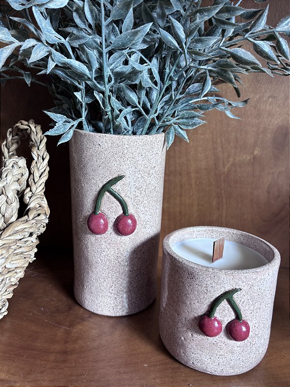 Vaso cerâmica Cereja
