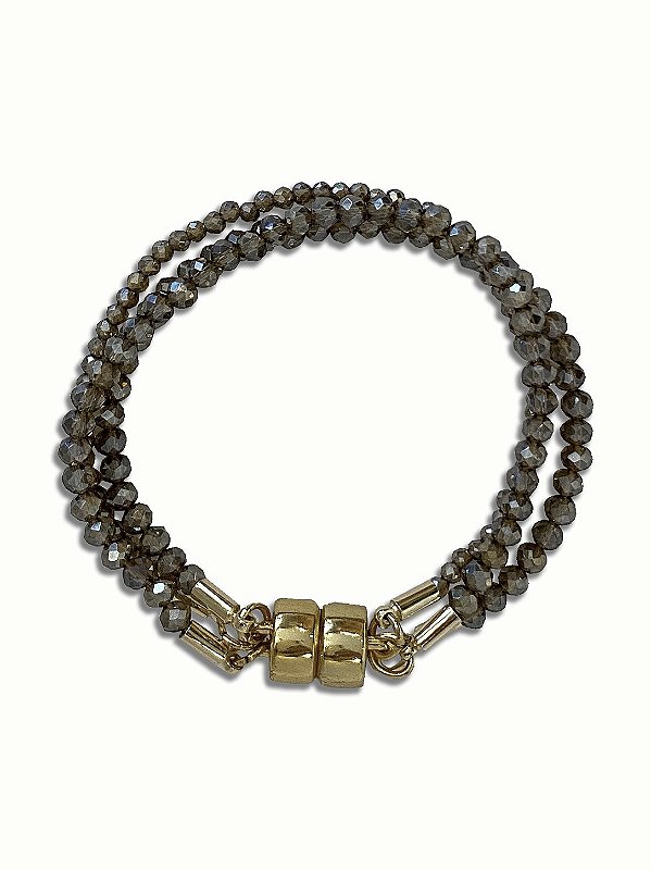 Pulseira Mini Cristais Marrom