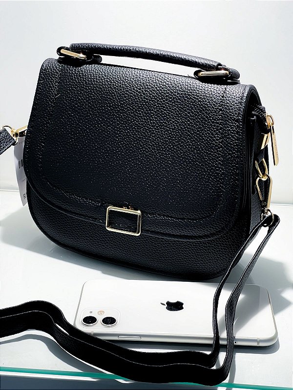 Bolsa Média Redonda em Couro Sintético com Alça Ref. 1626