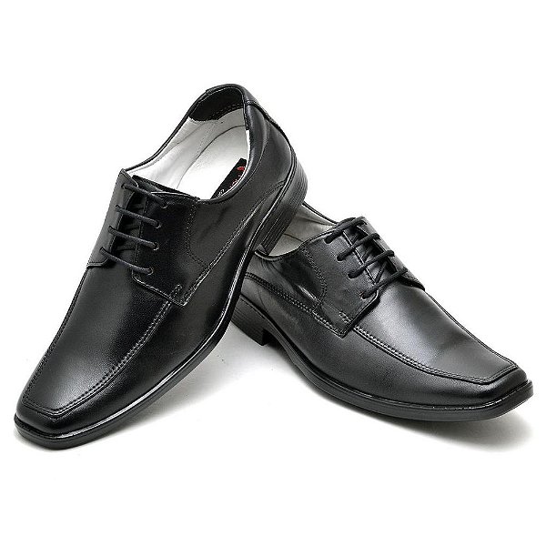 Sapato Casual Conforto Couro de Carneiro Preto