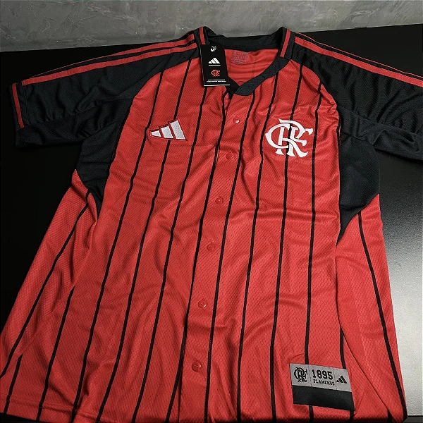 Camisa de Time Flamengo Vermelha Copa do Mundo Com Botão 2025