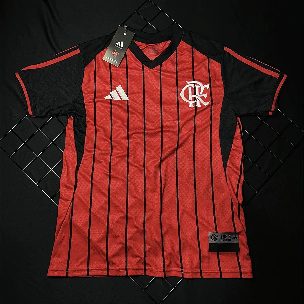 Camisa Flamengo Vermelha Copa do Mundo Sem Botão 2025