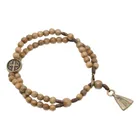 Pulseira Terço Madeira Nossa Senhora Aparecida E São Bento Madeira Imbuia