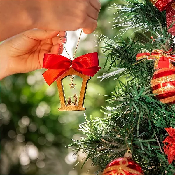 Adorno Enfeite De Pendurar Natal Sagrada Família Vermelho