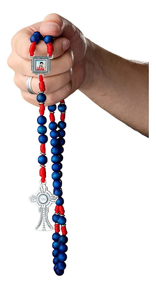 Terco Carlo Acutis Mad 10mm Azul/vermelho