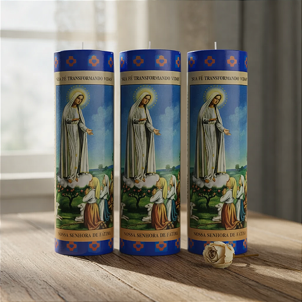 Vela Votiva 272g Nossa Senhora De Fátima - 03 Unidades