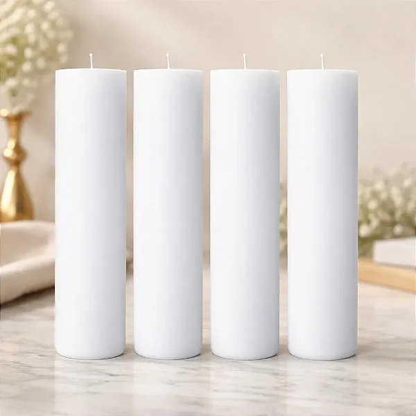 Vela Para Altar Lisa 7x30 Cm Branca - 4 Unidades