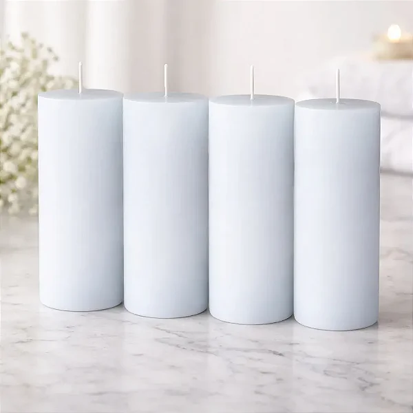 Vela De Altar Lisa 7x15 Cm Branca - 4 Unidades